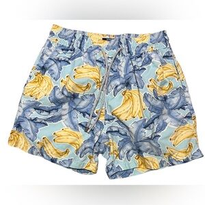Vilebrequin men's swim trunks with a banana and palm leaf print L